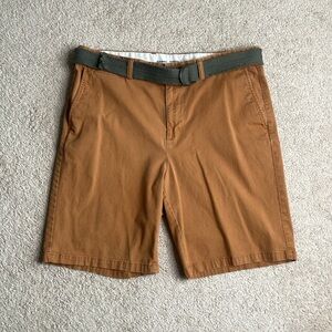 Old Navy Brownish/Orangish Flat Front Shorts Versatile Design with Belt